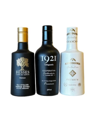 Pack Aceites Premium. Arbequina Premium + 1921 Bellaguarda + Besses