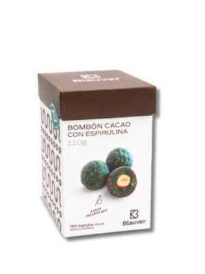 Bombón de cacao con espirulina ecologica